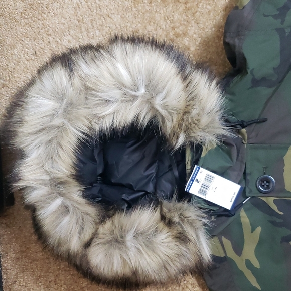 NWT Polo Ralph Lauren Green Camo Down Parka Coat Size L - Picture 5 of 13